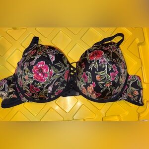 Torrid Floral Black Bra